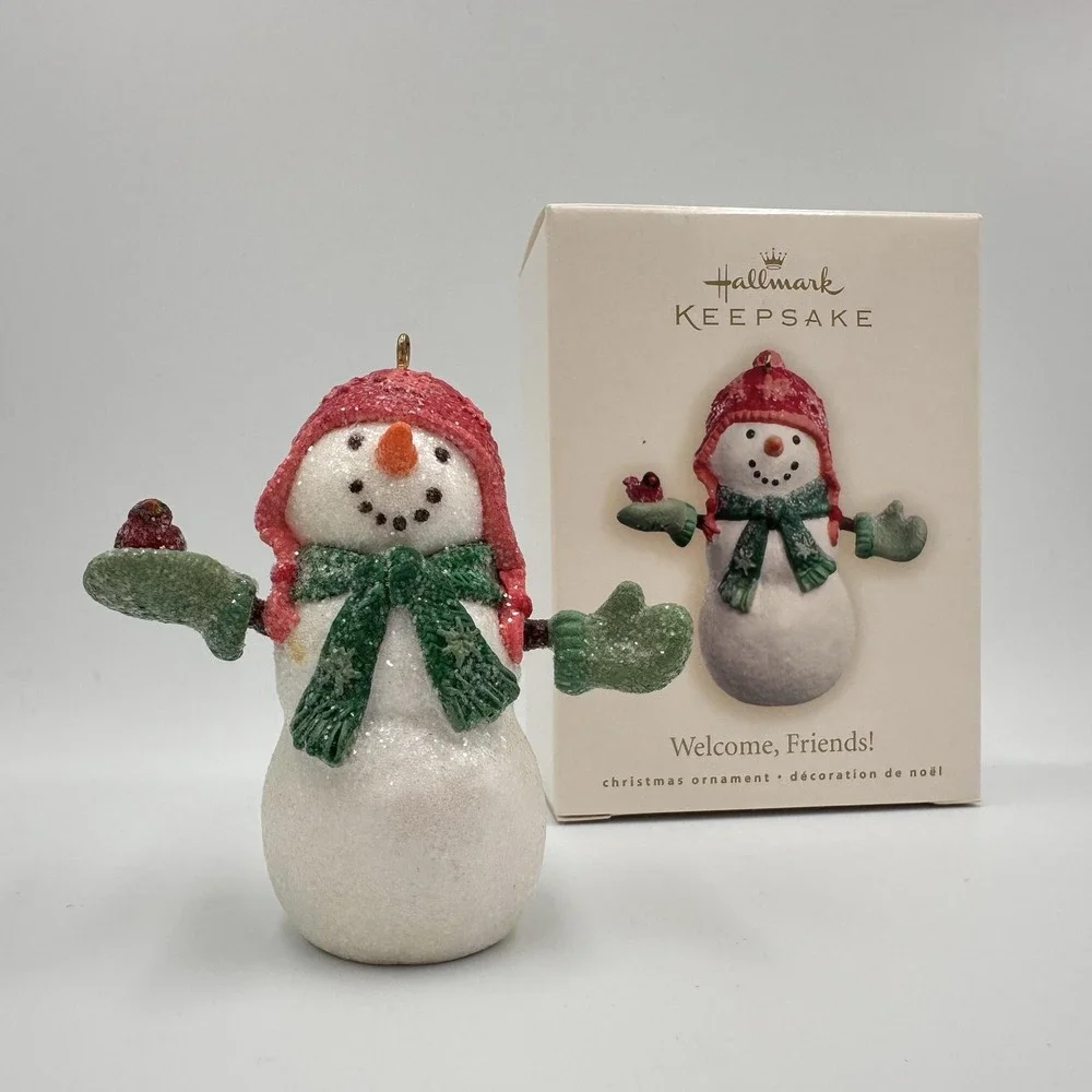 Hallmark Keepsake 2007 Welcome Friends‎ Snowman Ornament Bird Christmas